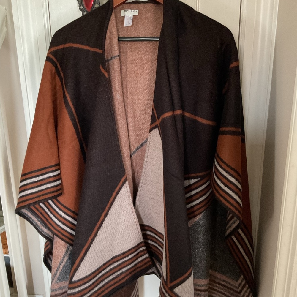 Elegant Women's Brown and Black Cape Shrug